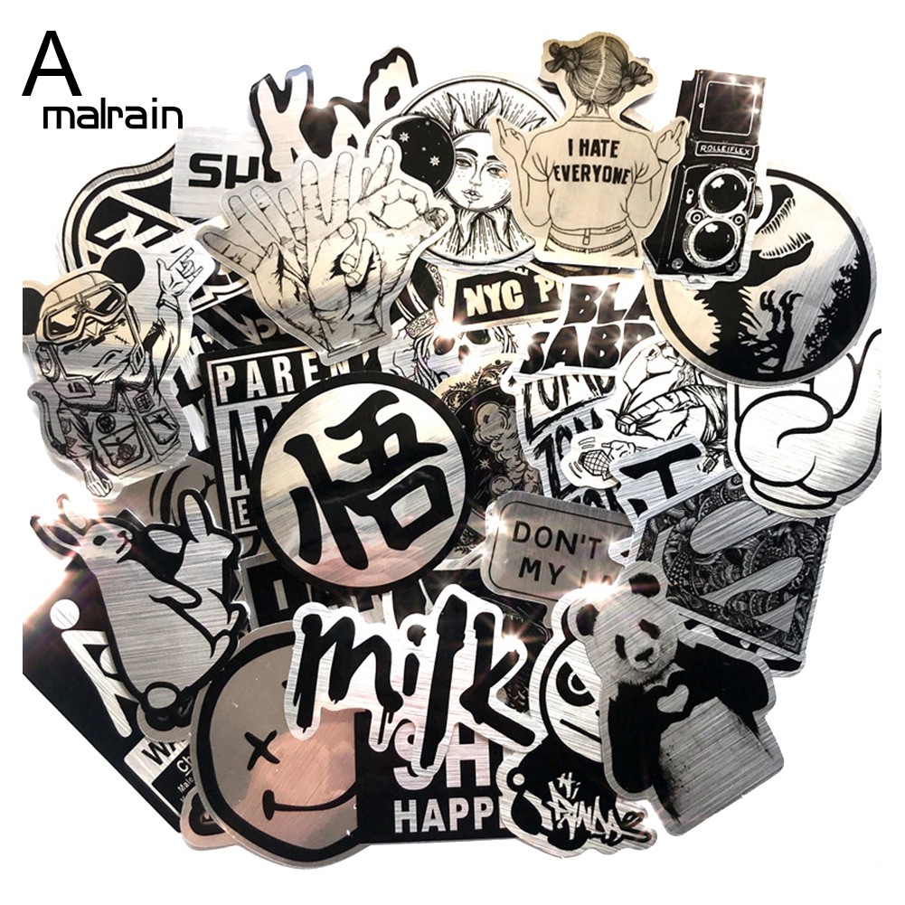 Bộ 50 nhãn dán trang trí laptop/vali/xe hơi/moto