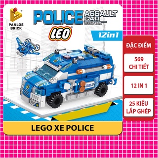 Lego xe cảnh sát biến hình 25 hình dạng khác nhau độc đáo, mô hình lắp ráp lego ô tô cảnh sát 12 in 1
