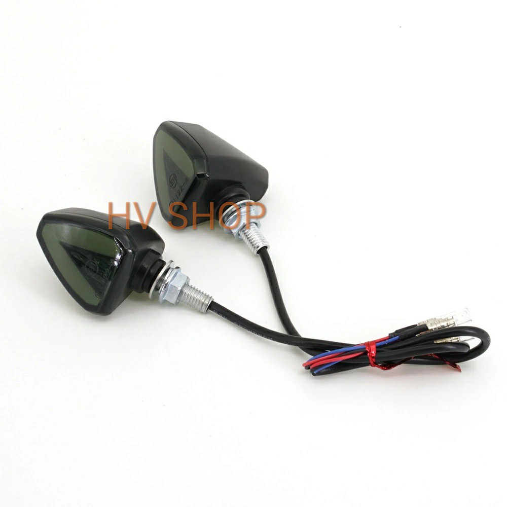 Xi Nhan Xe moto hv shop 1 mặt 2 màu HV9 ( đỏ - vàng ) ( 1 cặp