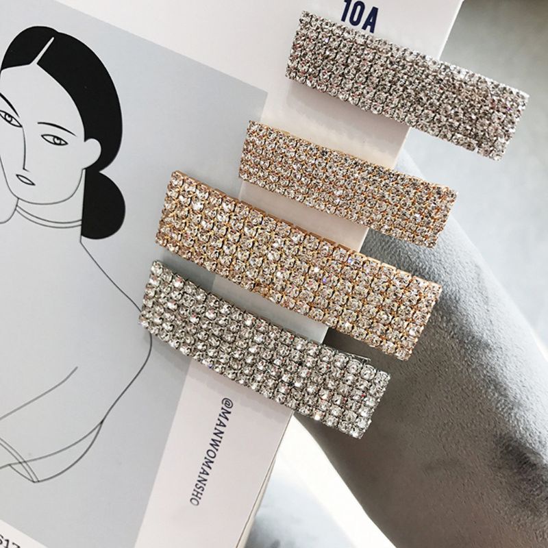 Youyo Kẹp Tóc Hợp Kim Hình Chữ Nhật Phong Cách Vintage Hàn Quốc Cho Nữ