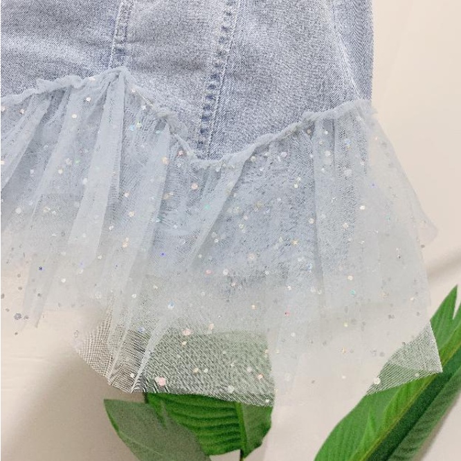 Mới Chân Váy Denim Mỏng Thời Trang 2022 Dành Cho Bé Gái