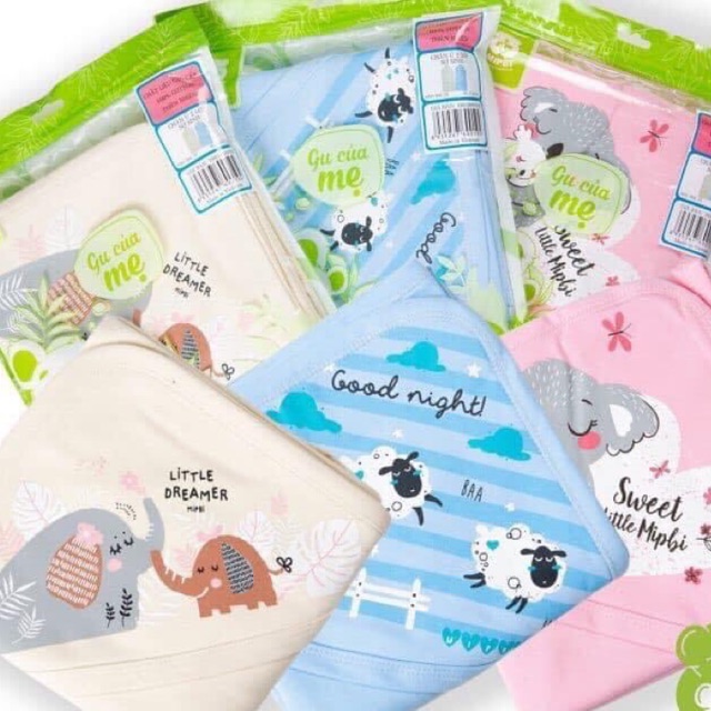 Choàng ủ cotton Mipbi cho bé sơ si h