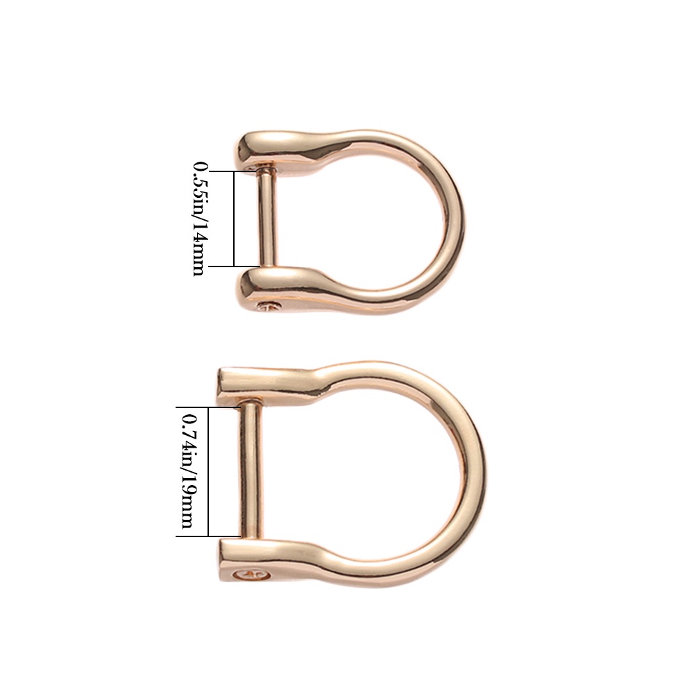 Móc Khóa Kim Loại Chữ D 1.4cm / 1.9cm Cho Dây Đeo Túi Da Thủ Công