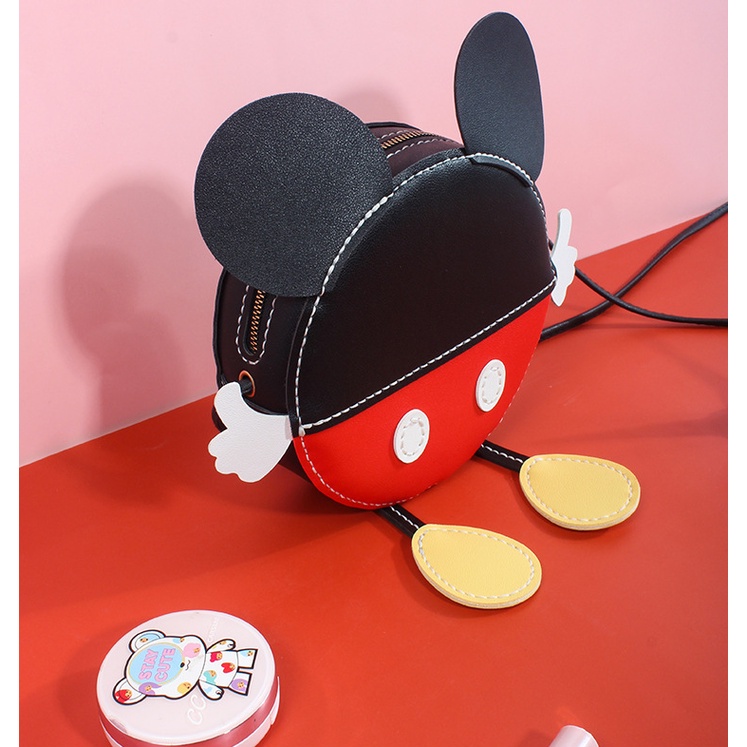 Túi tự đan handmade Mickey đầy đủ phụ kiện