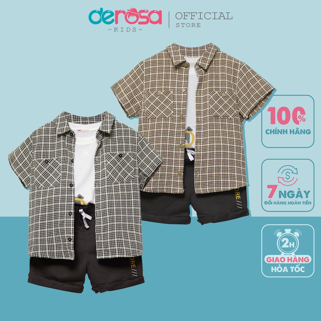 Bộ quần áo bé trai DEROSA KIDS chất liệu cotton cho bé 2-6 tuổi KD035-448-532
