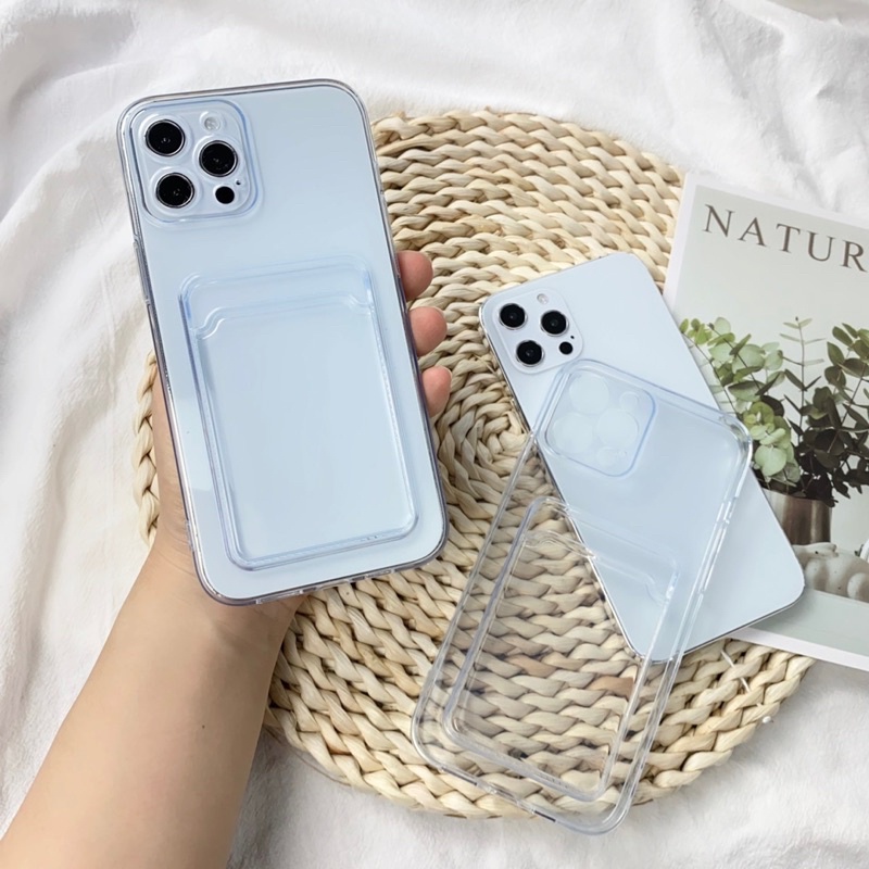 Ốp iPhone silicon có khe đựng thẻ 6/6s/7/8/6 Plus/6s Plus/7 Plus/8 Plus/X/Xs/Xs Max/11/12/13/14/Pro/ProMax/Plus/Prm