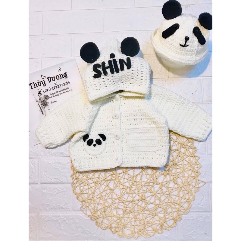 Áo len móc tay cho bé