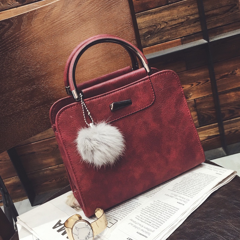 Túi đeo chéo IELGY phủ lông họa tiết đơn giản phong cách Hàn Quốc tùy chọn màu sắc