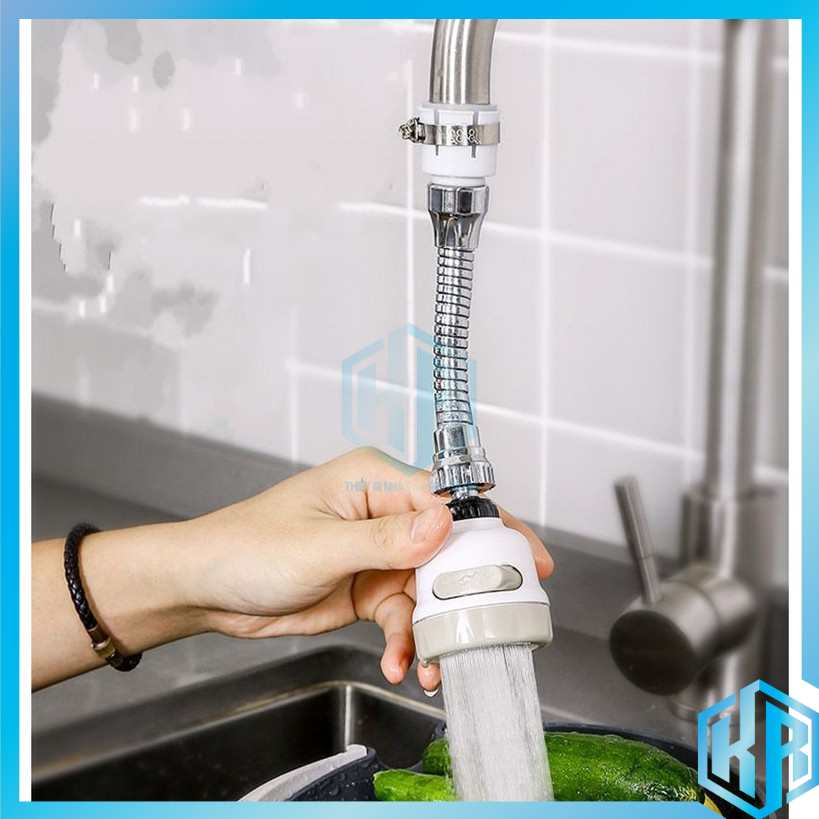 Đầu vòi tăng áp 3 chế độ, loại dài cho vòi bồn rửa, áp lực mạnh, xoay 360 độ  - QM0037