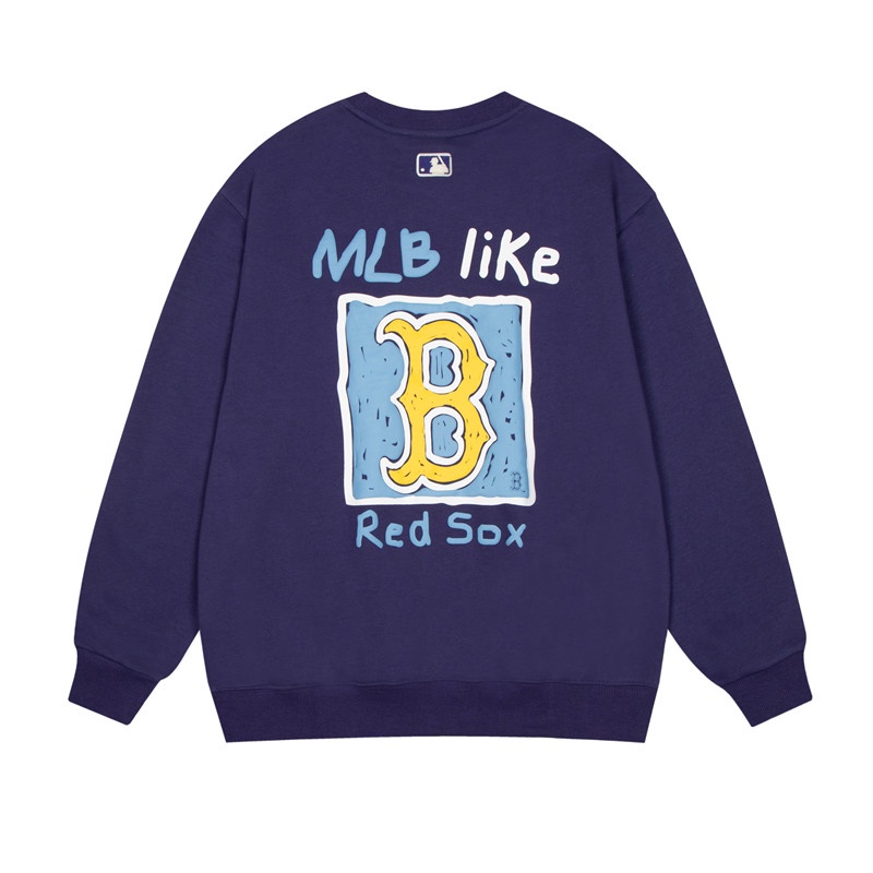 Áo thun tay dài cổ tròn dáng rộng in họa tiết mlb graffiti cá tính thời trang dành cho cặp đôi | BigBuy360 - bigbuy360.vn