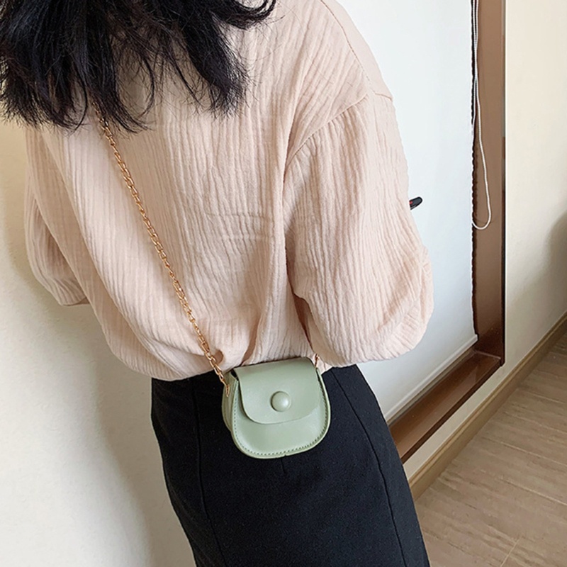 Túi Da PU Đeo Chéo Dây Mắt Xích Thời Trang Dành Cho Nữ