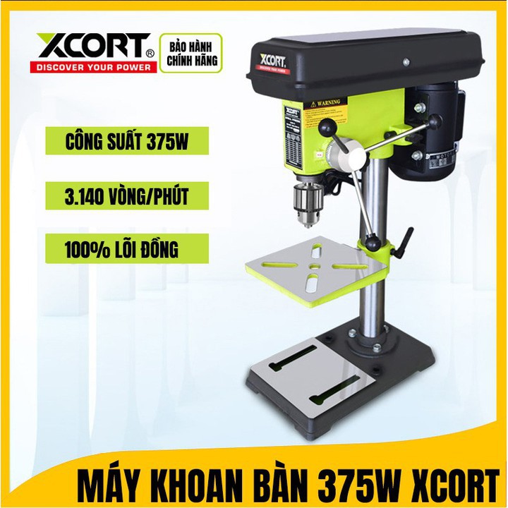 Máy khoan bàn XCORT 375W Máy khoan sắt bàn đầu tròn