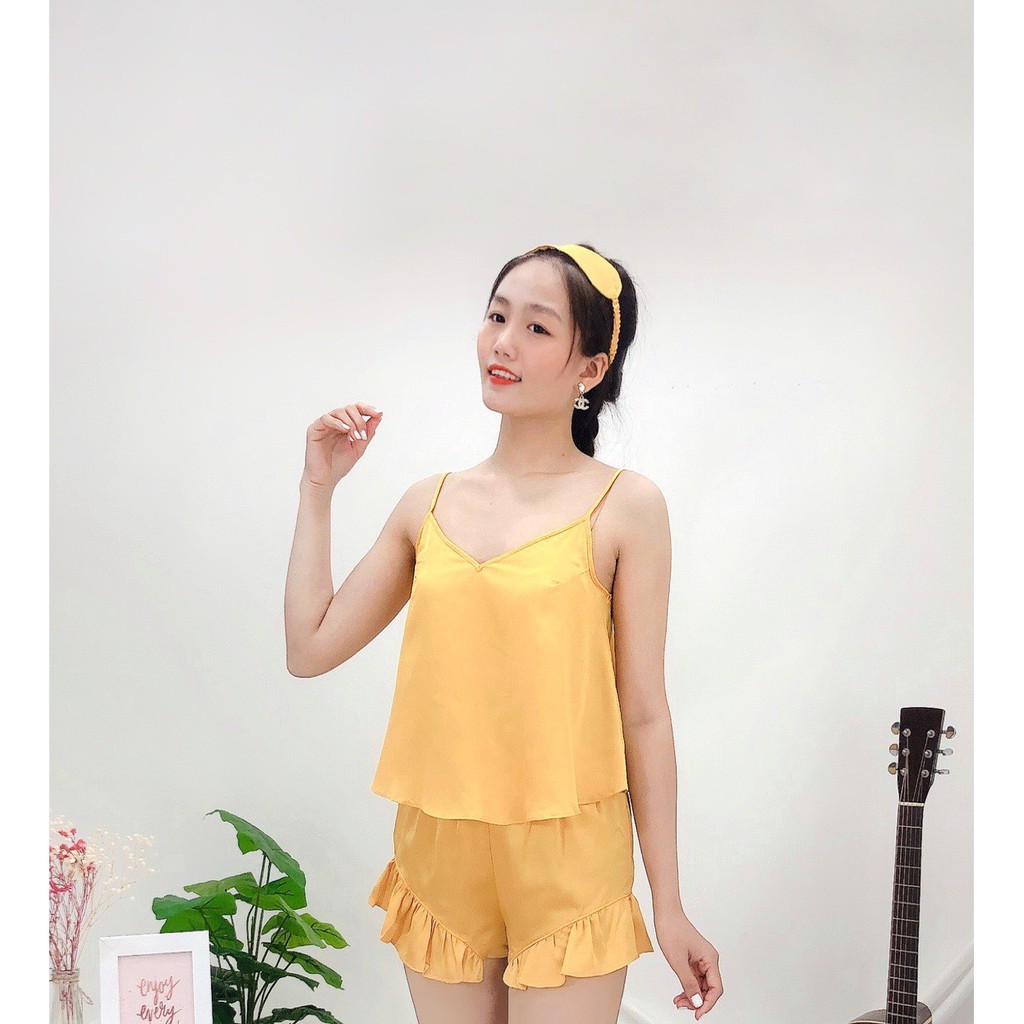 [FREESHIP 50K] [GIÁ SỐC] BỘ NGỦ 2 DÂY LỤA SATIN NHISTORE QUẦN LAI  BÈO  TẶNG  KÈM BỊT MẮT ĐÁNG YÊU FREESIZE DƯỚI 60KG | BigBuy360 - bigbuy360.vn