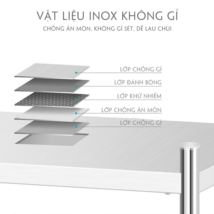 [KỆ NHÀ BẾP 𝗜𝗡𝗢𝗫 𝟯𝟬𝟰 CHÍNH HÃNG] kệ để nồi cơm điện, nồi chiên, lò vi sóng bằng inox không gỉ 304, giá đa năng bếp Việt