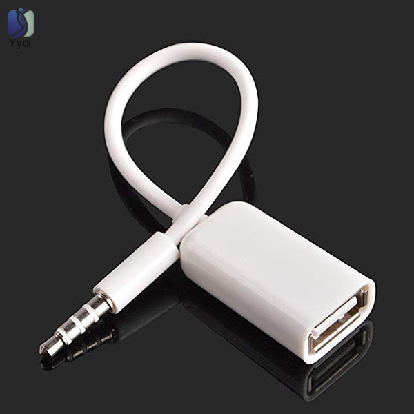 Dây cáp chuyển đổi jack cắm 3.5mm sang cổng âm thanh AUX USB trên xe hơi