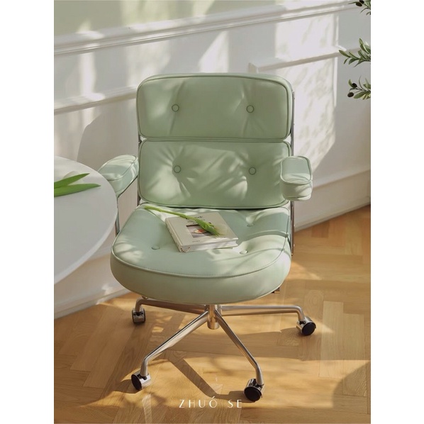 Ghế văn phòng Eames chair màu pastel có trục xoay phong cách Hàn Quốc