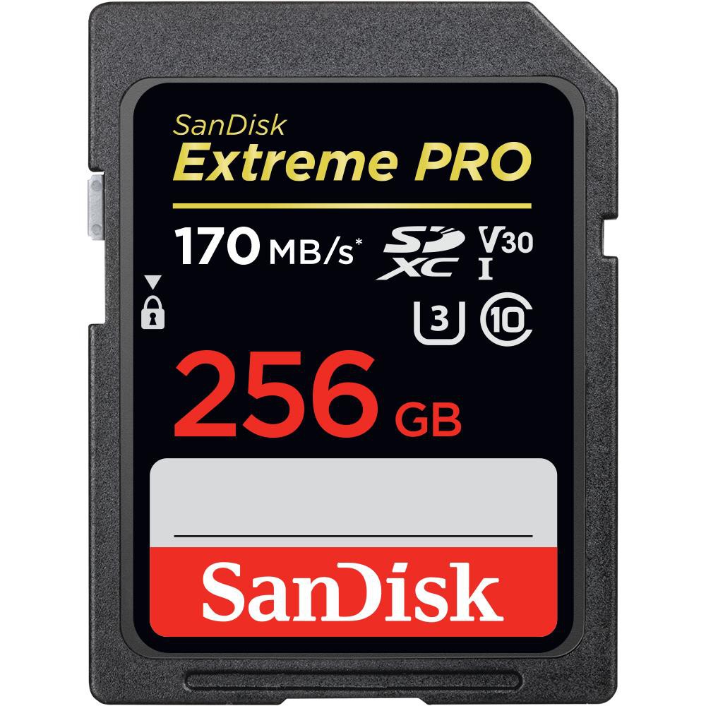 Thẻ nhớ máy ảnh SDXC SanDisk Extreme Pro 256GB UHS-I U3 4K V30 170MB/s (Đen)