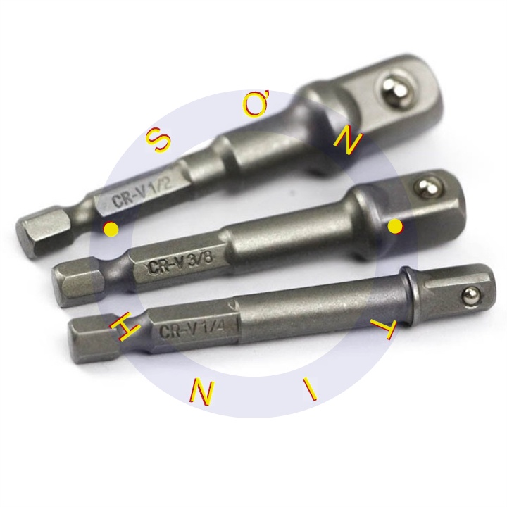 Bộ 3 đầu chuyển lục giác ra Đầu khẩu Tolsen 77864