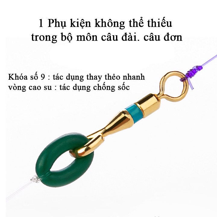 Mani số 9, khóa số 9, khóa link câu đài cao cấp - combo 10 bộ tặng kèm vòng cao su - AA10