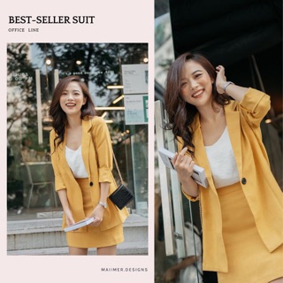 Maiimer.Designs - Áo Blazer và Chân Váy Nina Vàng