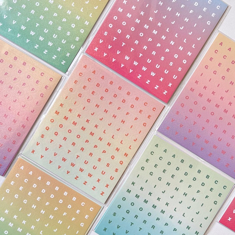 Bộ 3 Tờ Sticker Dán Trang Trí Nhật Ký Hình Chữ Cái Và Số Nhiều Màu