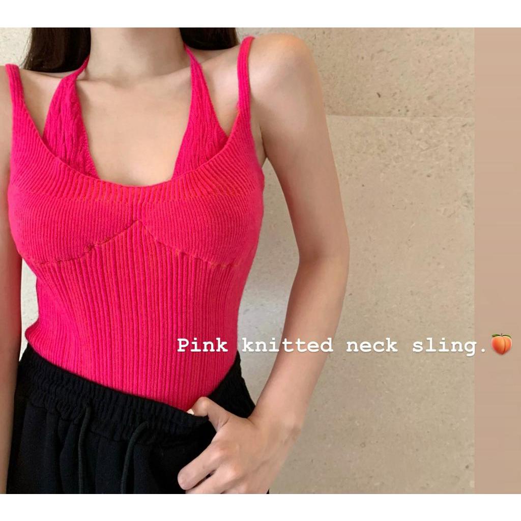 Cocory vn Áo dệt kim hai dây ôm dáng phong cách Hàn Quốc quyến rũ dành cho nữ