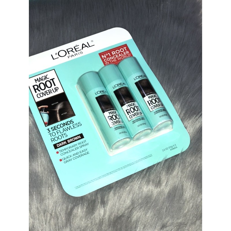 [Hàng Costco Mỹ] Xịt nhuộm phủ chân tóc tạm thời LOreal Magic Root Cover Up Temporary Gray Concealer Spray (57g)