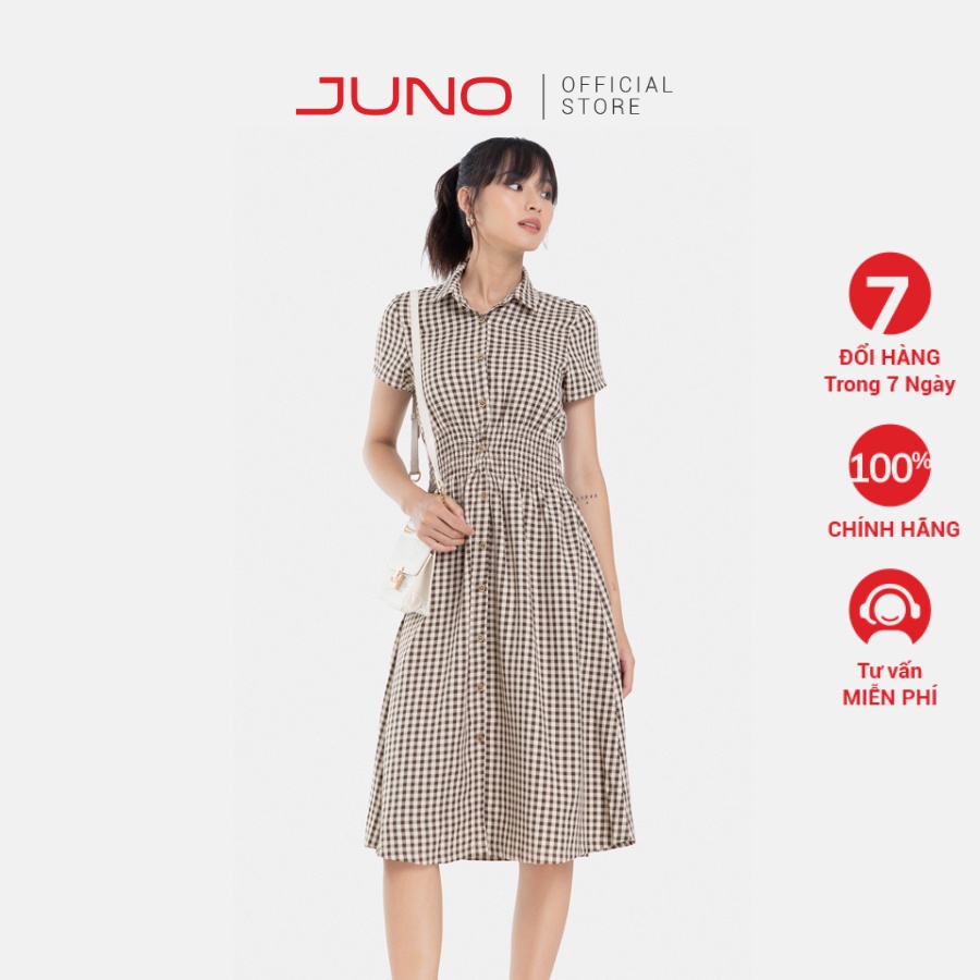 Đầm Midi JUNO Smocking Eo JNDLU004