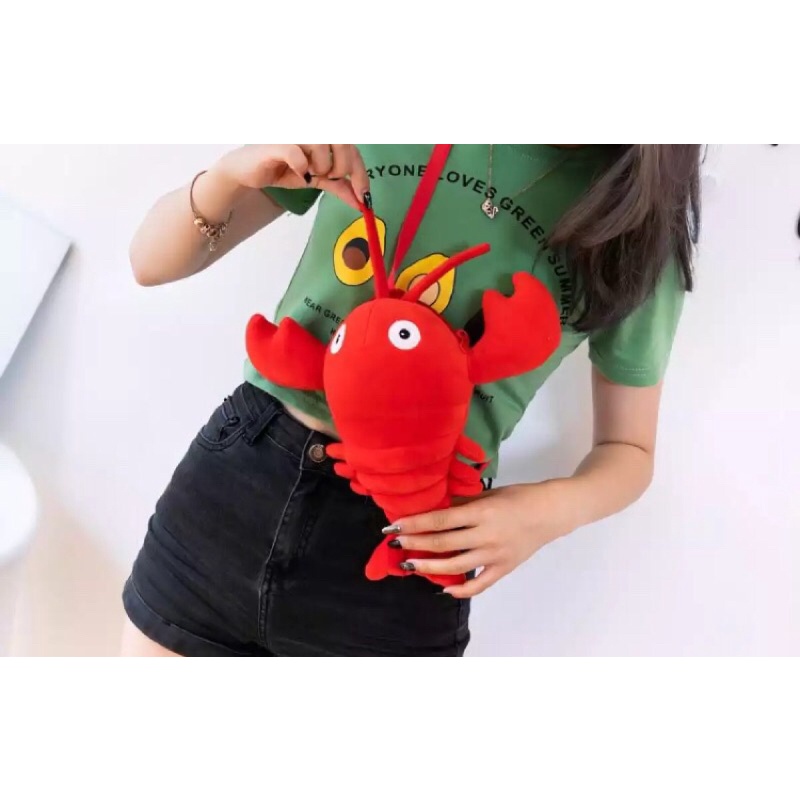 Túi đeo gấu bông con tôm càng 25cm