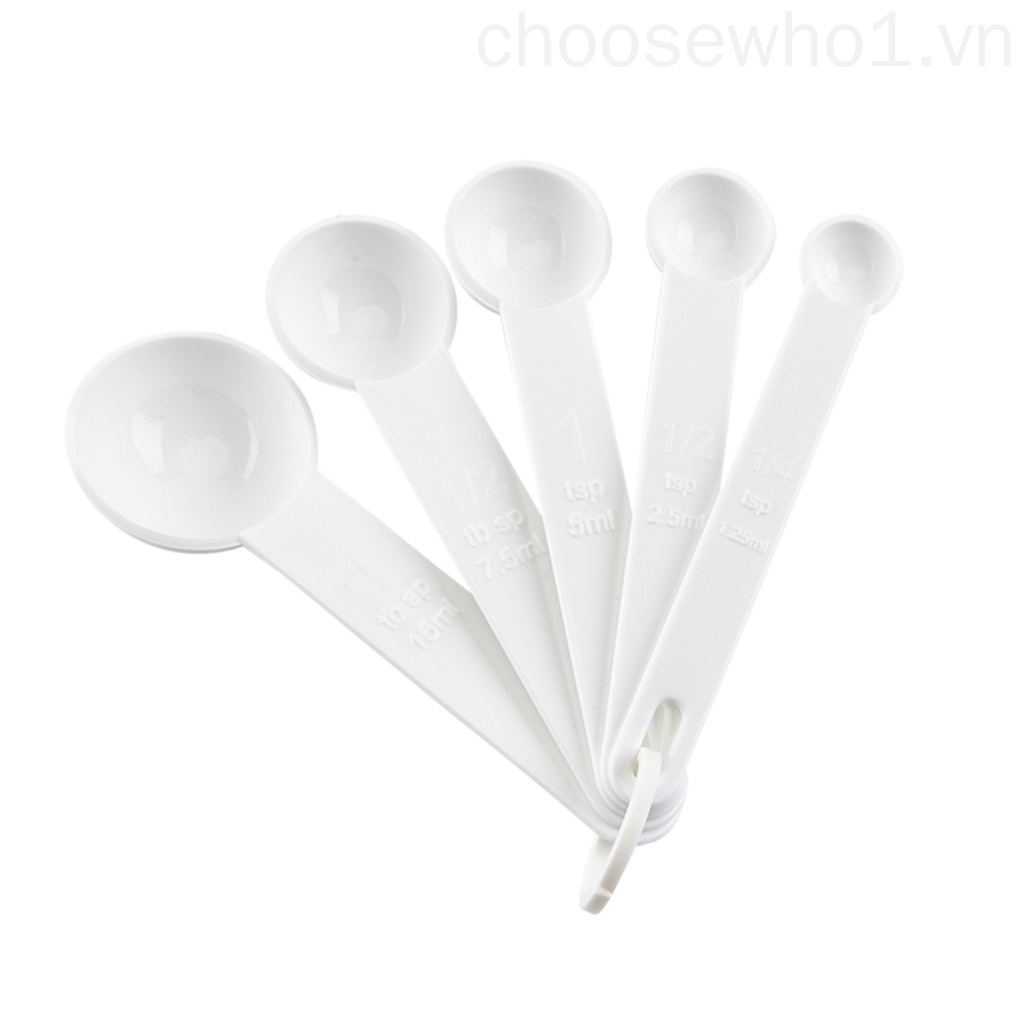Bộ 5 muỗng đo lường gia vị làm bánh bằng nhựa tiện dụng DIY