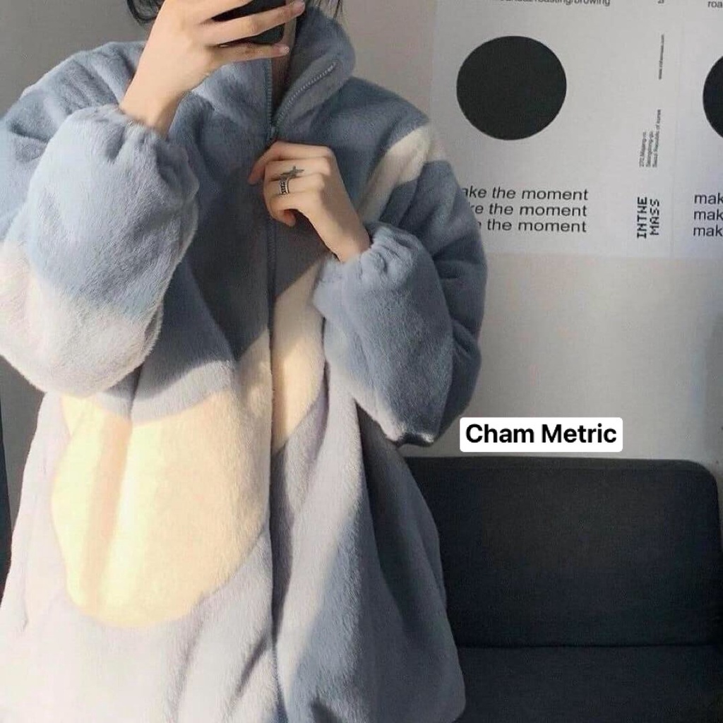 Áo Khoác Lông Cham Metric Phối Màu Đủ Size S M L _CM023