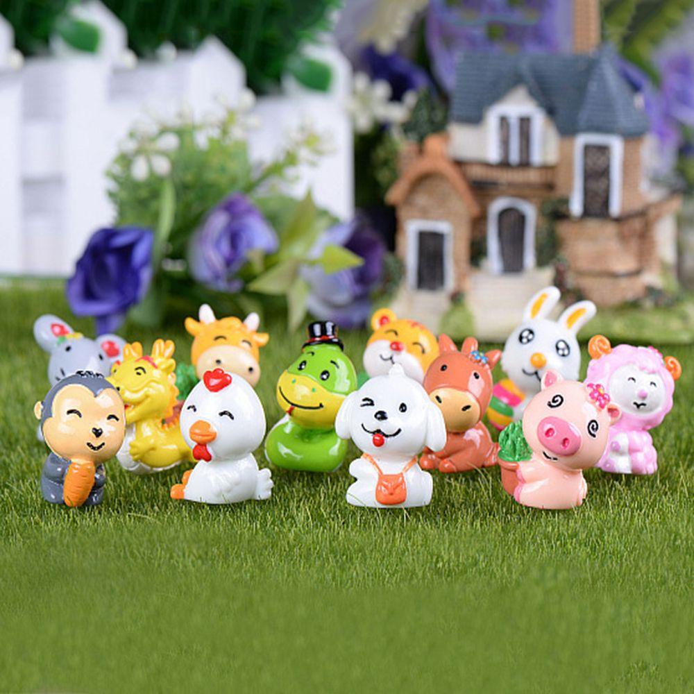 ⚝Hecceh⚝ Set 12 Mô Hình Động Vật Mini Trang Trí Vườn