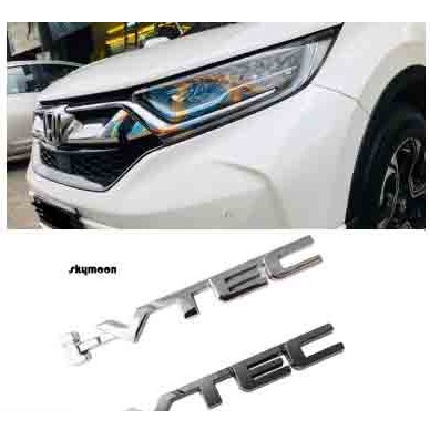 Logo tem nhãn  kim loại mạ chrome crom dán ốp chữ I-VTEC VTEC IVTEC cho xe hơi ô tô Honda Civic City