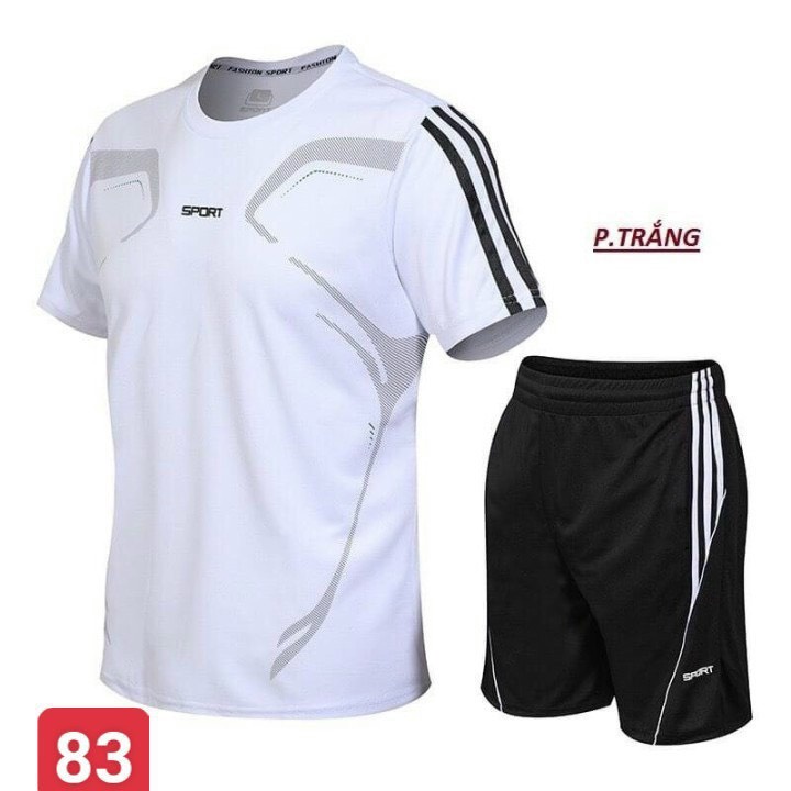 Bộ Thể Thao Nam, quần áo tập gym vải cotton thể thao mịn thoáng mát co giãn năng động thời trang Tomy_shop86 ms83