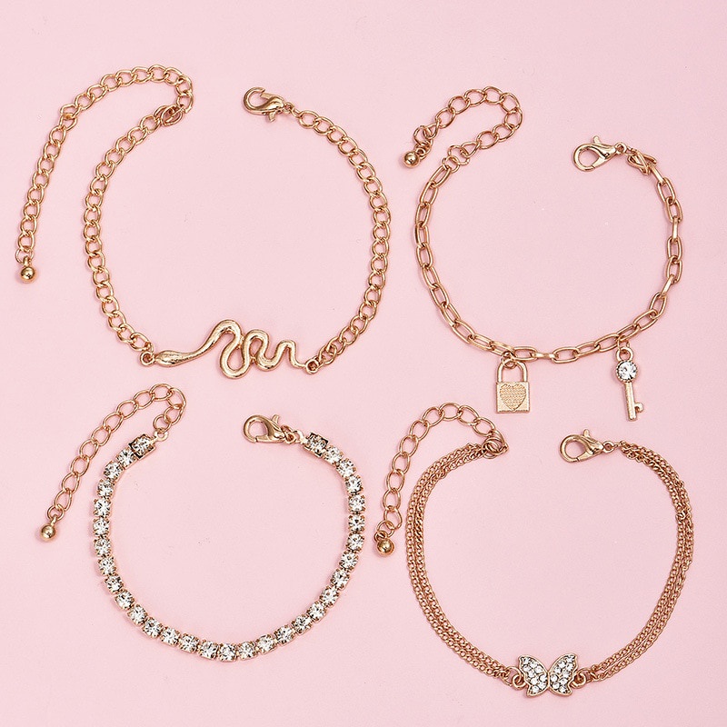 Set 4 Lắc Chân Phong Cách Bohemian Cổ Điển Thời Trang Cho Nữ