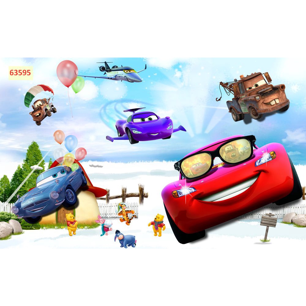 Tranh Dán Tường Phòng Trẻ Em Hoạt Hình Hiện Đại 3D đa dạng mẫu mã,  kích thước