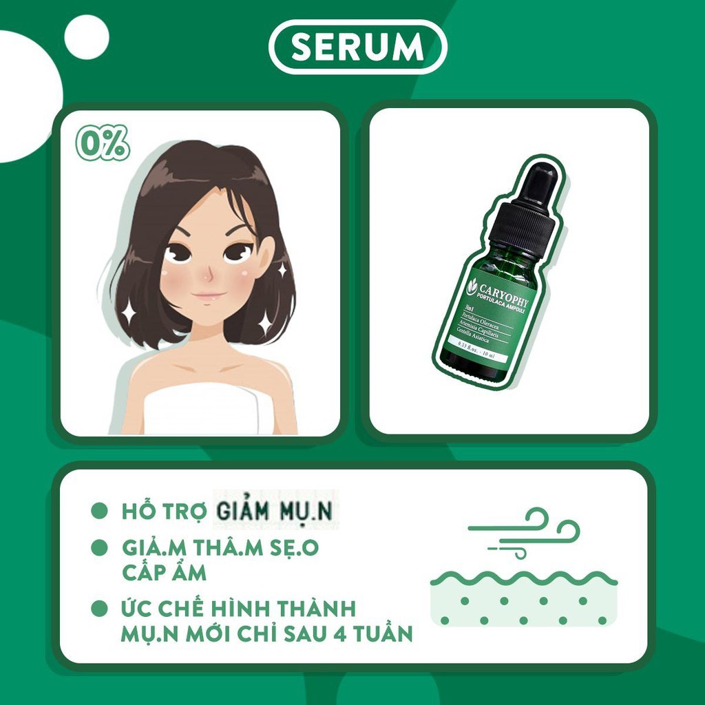 [Mã COSGLORIAT4 -8% đơn 250K] Serum Ngừa Mụn Mờ Thâm Se Khít Lỗ Chân Lông Caryophy 10ml