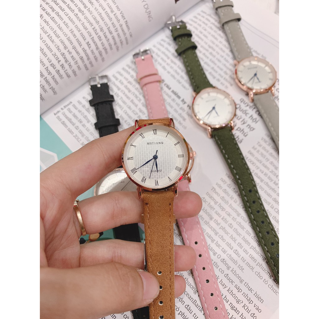 [GIÁ SỈ] ĐỒNG HỒ NỮ MSTIANQ DÂY DA SỐ LA MÃ SIÊU HOT HÀNG CỰC ĐẸP (NHIỀU MÀU) | BigBuy360 - bigbuy360.vn
