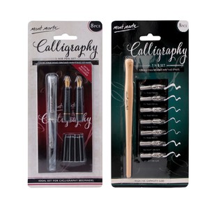 Bút Calligraphy Mont Marte 2 loại 8pcs , for all calligraphic writing styles, for fine and broad writing styles