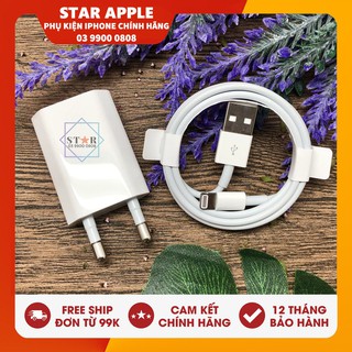 Bộ Sạc Cáp iPhone X Bóc Máy - Bộ Sạc Cáp Chính Hãng Apple BH 12 Tháng - Lỗi 1 Đổi 1 [Bộ Cáp Sạc Dẹt]
