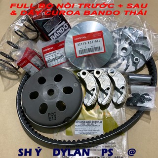 Full bộ nồi trước nồi sau và dây curoa honda sh ý, @, dylan, ps