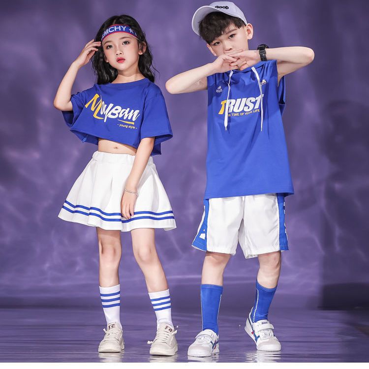 Set Đồ Bộ Ngắn Tay Phong Cách Hip Hop Thời Trang Mùa Hè Mới Cho Bé Trai Và Gái