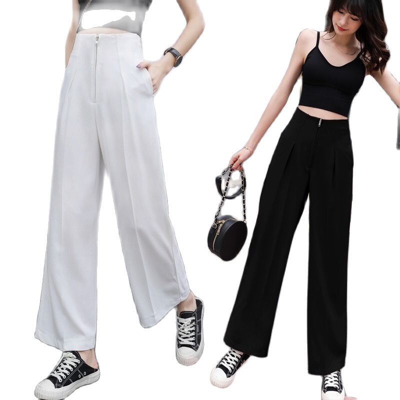 QUẦN TÂY ỐNG SUÔNG ỐNG LOE CẠP CAO GEN BỤNG 2 KHUY DÁNG DÀI THƯỚT THA QUẦN ỐNG RỘNG NỮ - TOP1SHOP