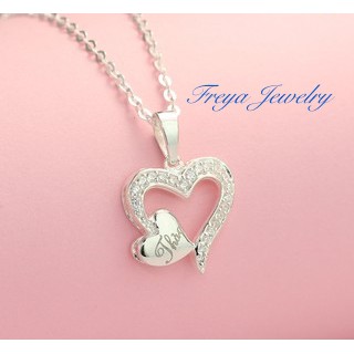Freya Shop - Vòng cổ bạc nữ đẹp mặt trái tim khắc tên tự chọn