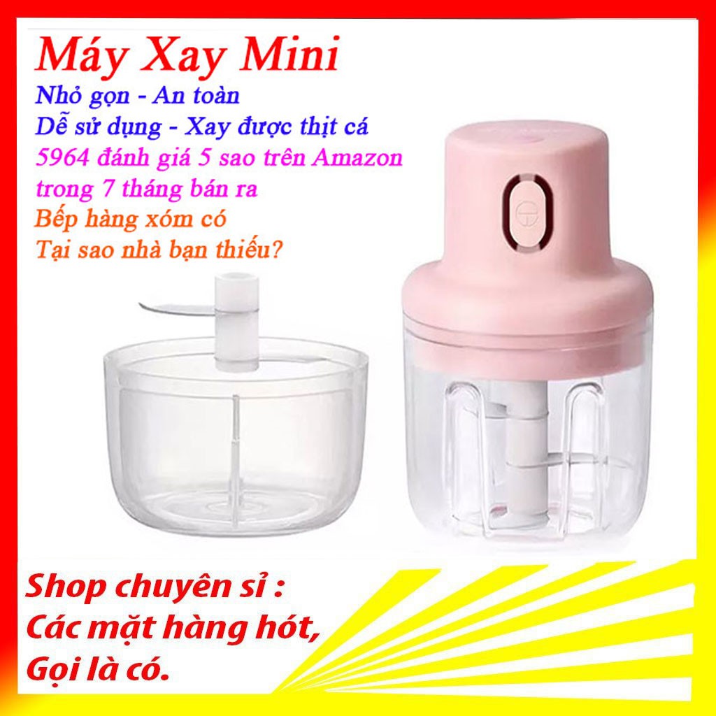 Máy xay đa năng cầm tay nhỏ gọn mini food chopper,máy xay mini tự động dùng sạc,tiện dụng dễ sử dụng,dễ vệ sinh