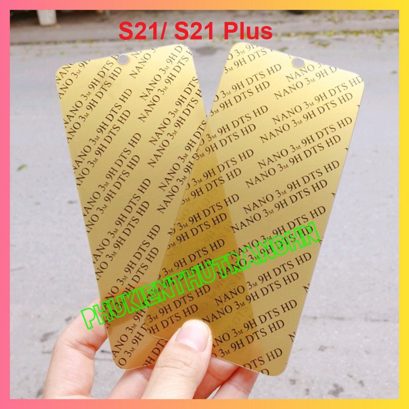 Dán cường lực dẻo Nano 3M Samsung S21/ S21 Plus mặt trước trong suốt siêu bền chống va đập, sứt mẻ cạnh full màn 98%