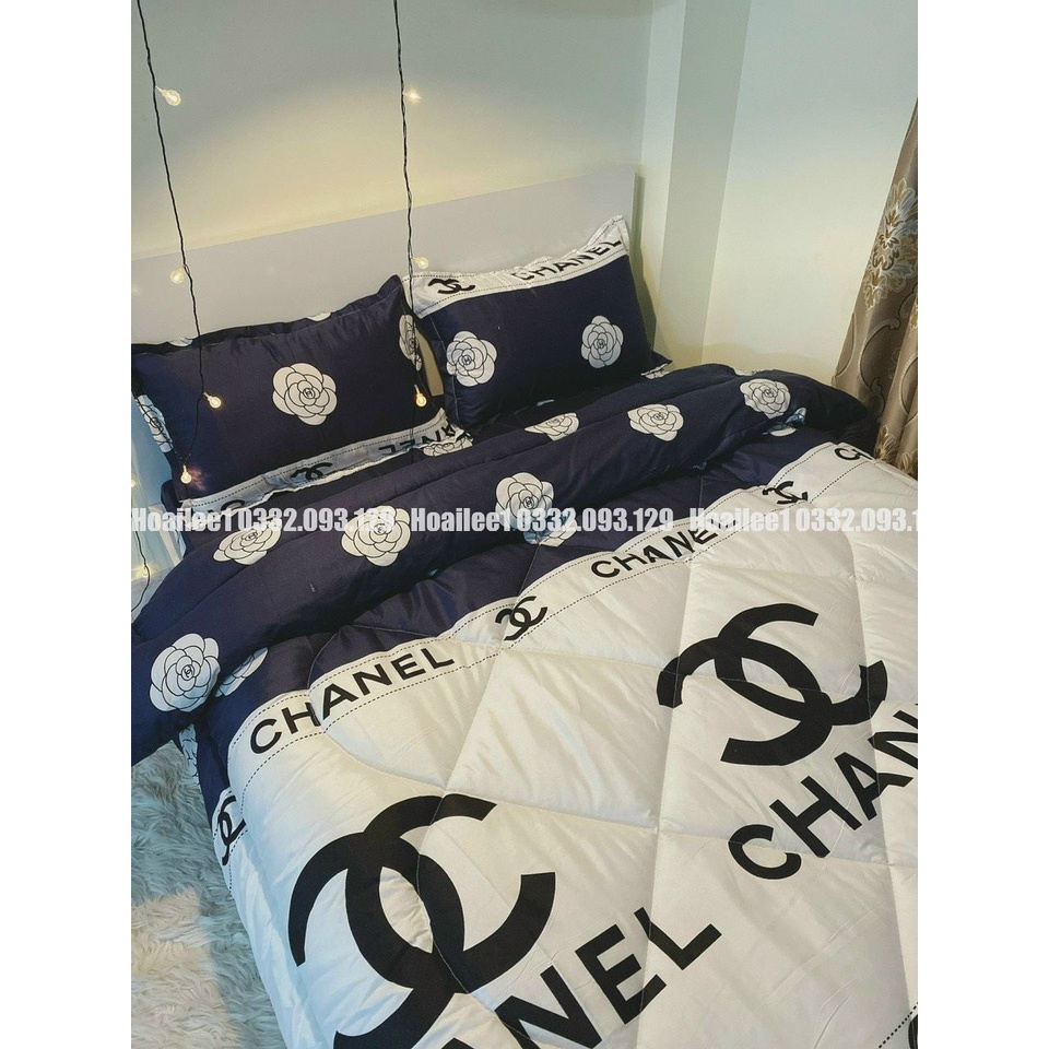 Trọn bộ chăn phao 5 món chất liệu cotton poly có ruột bông dày loại 1 ( nhắn chọn mẫu )