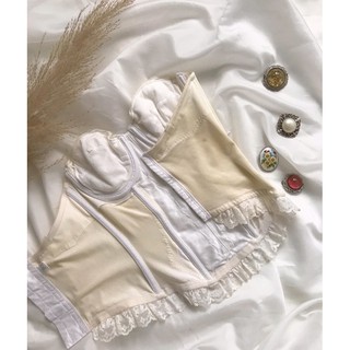 Áo corset trắng kem #2hand (C75)