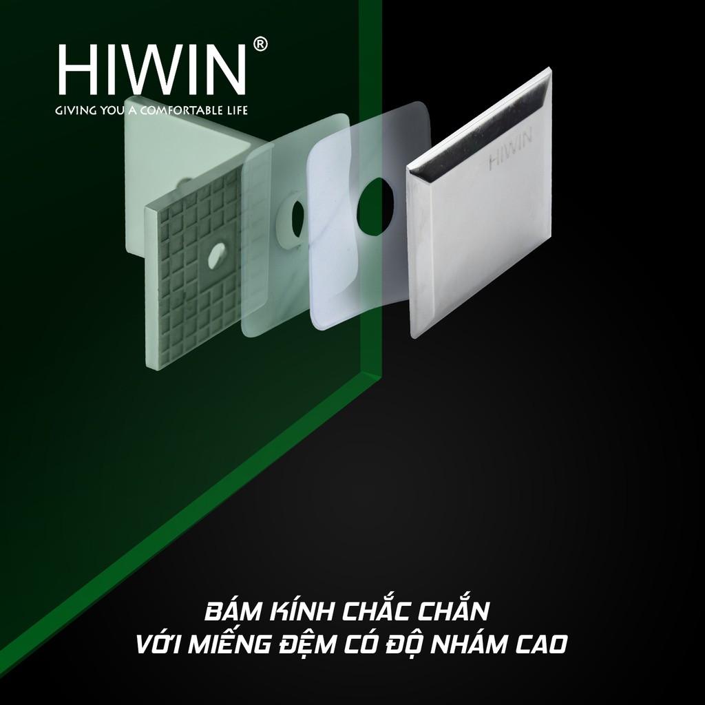 Kẹp định vị vách tắm kính 90 độ kính - tường inox 304 đúc Hiwin FC-2082