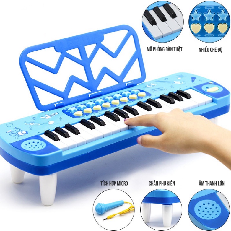 Đàn piano cho bé học đàn kèm mic, ánh sáng chế độ chuẩn âm và nhiều chế độ hấp dẫn